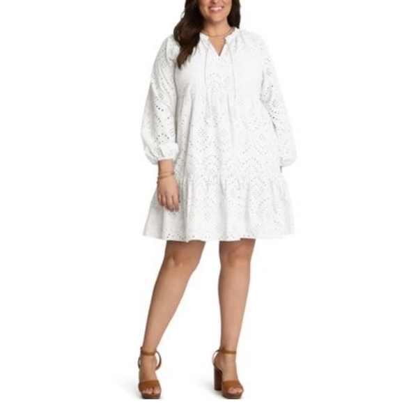 NWT Adyson Parker Boho Eyelet Tiered Dress - Picture 1 of 8